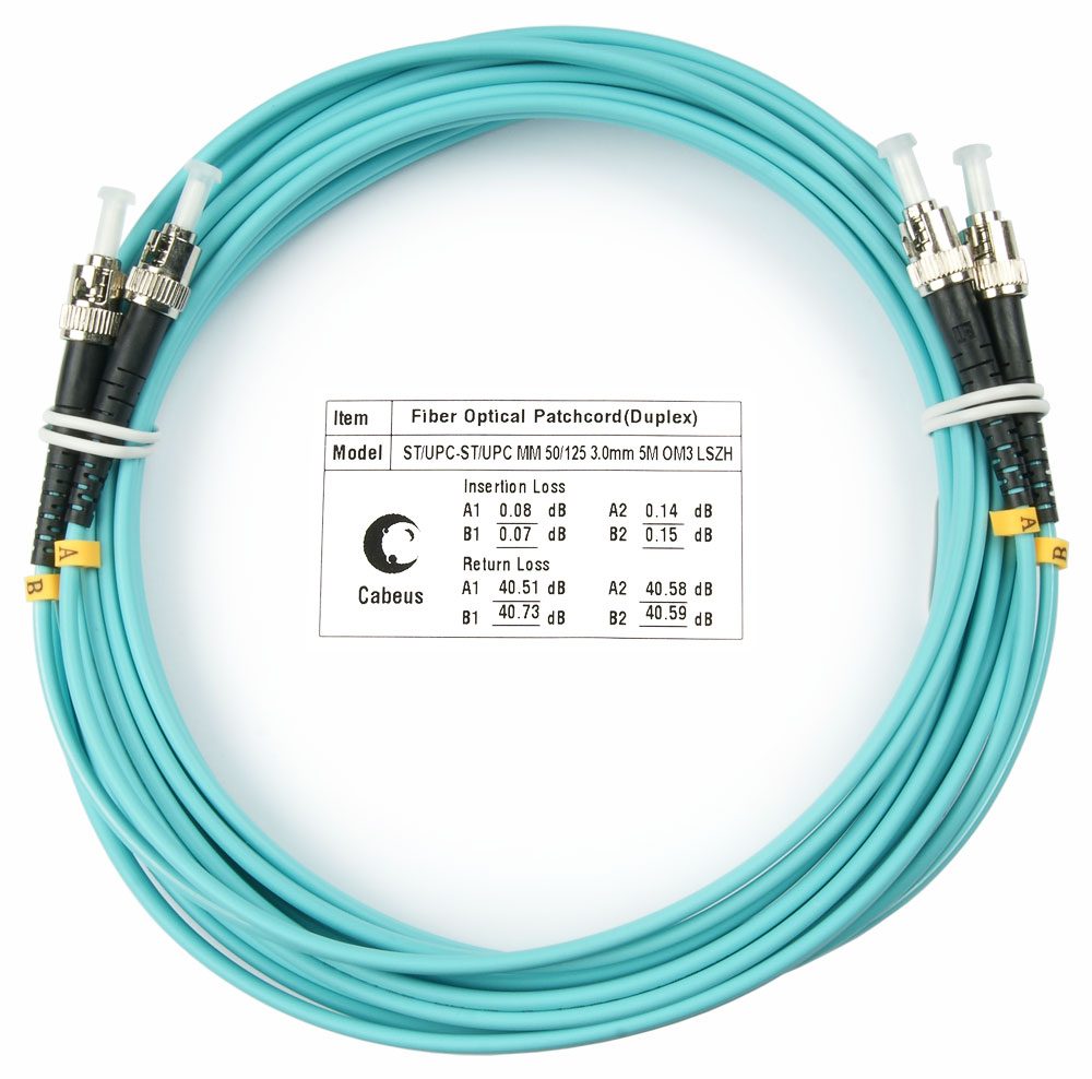 Оптический патч-корд ST-ST Cabeus FOP-50-ST-ST-20M