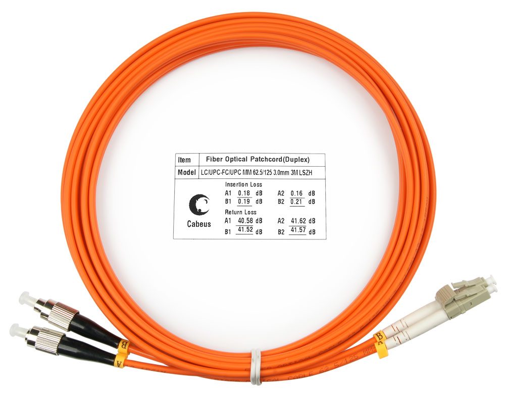Оптический патч-корд duplex Cabeus FOP-62-LC-FC-3M