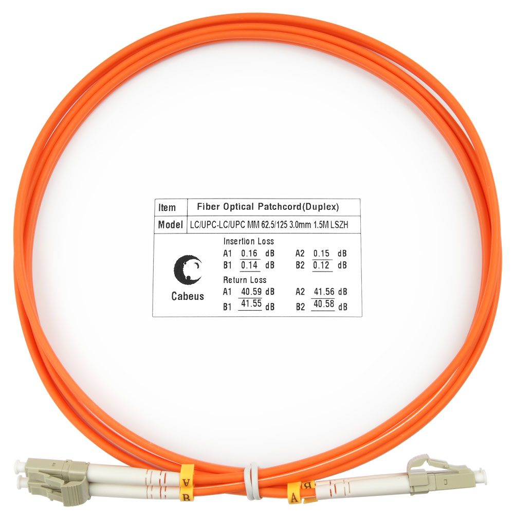 Оптический патч-корд Cabeus FOP-62-LC-LC-1,5M