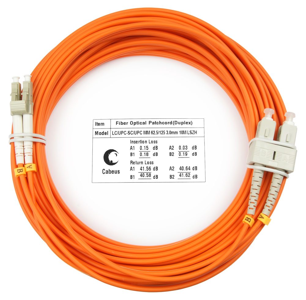 Оптический патч-корд LC-SC Cabeus FOP-62-LC-SC-20M