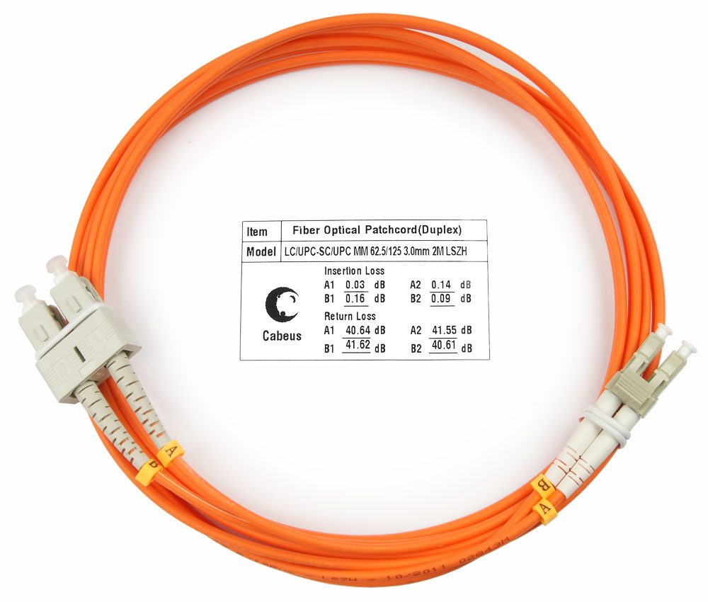 Оптический патч-корд LC-SC Cabeus FOP-62-LC-SC-2M