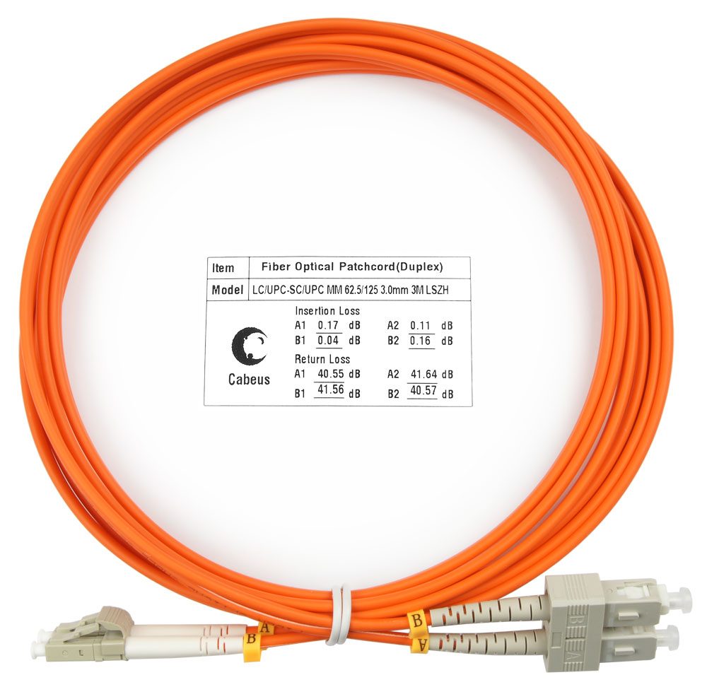 Оптический патч-корд LC-SC Cabeus FOP-62-LC-SC-3M