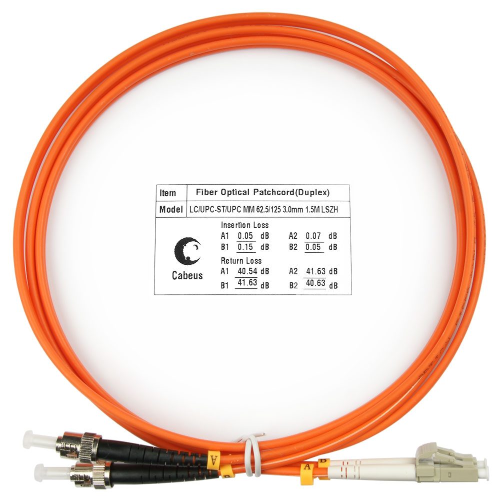 Оптический патч-корд Cabeus FOP-62-LC-ST-1,5M
