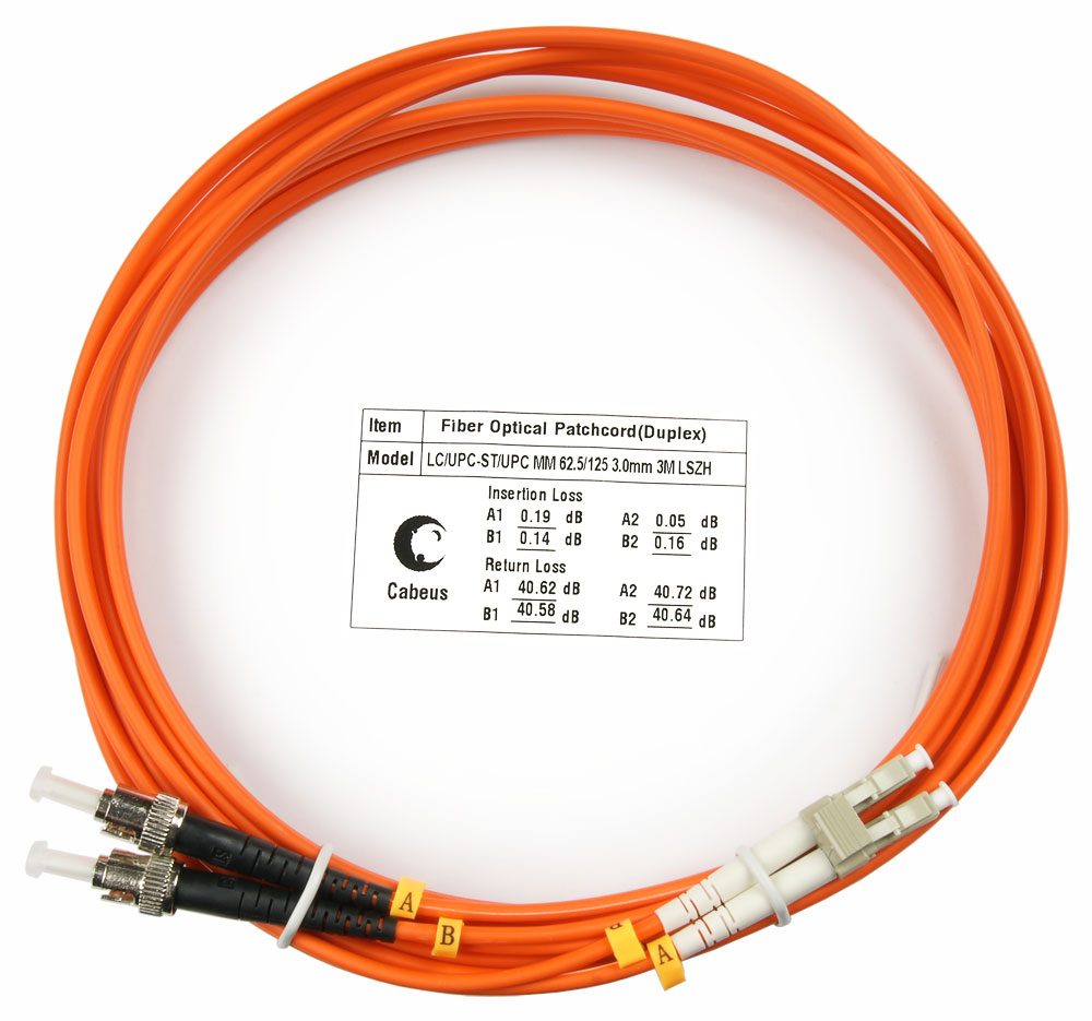 Оптический патч-корд LC-ST Cabeus FOP-62-LC-ST-3M