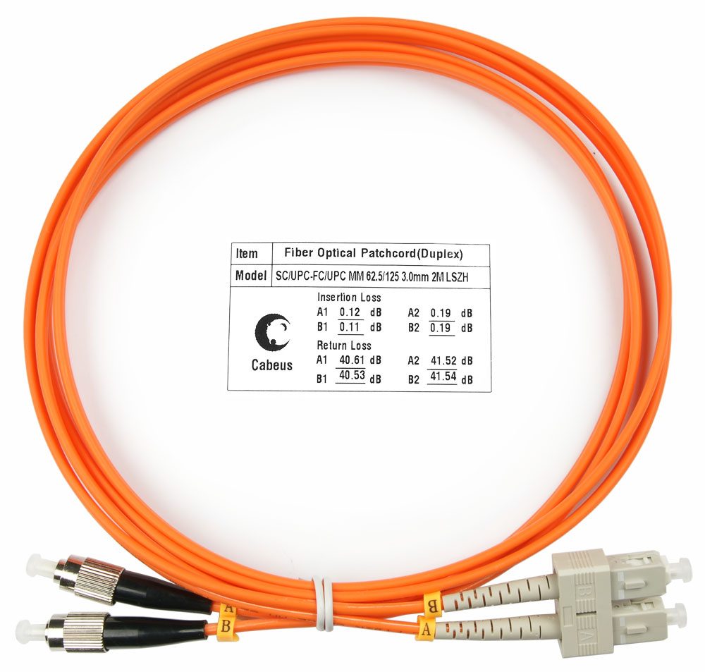 Оптический патч-корд SC-FC Cabeus FOP-62-SC-FC-2M