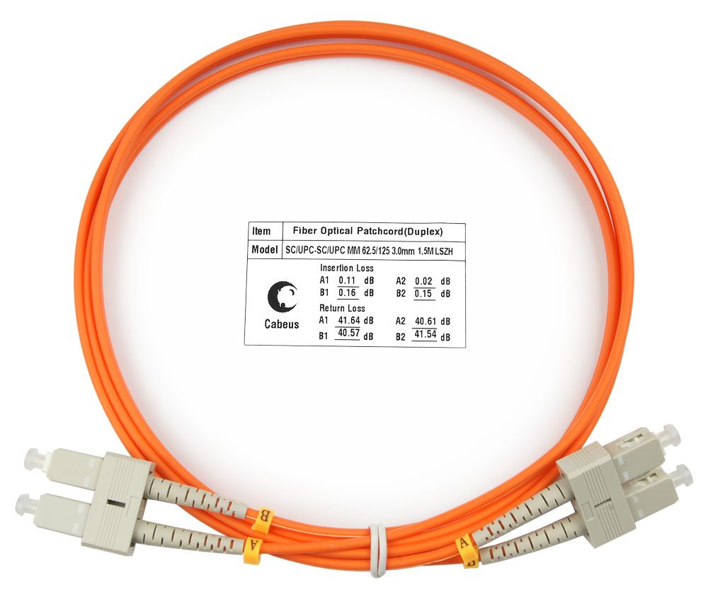 Оптический патч-корд Cabeus FOP-62-SC-SC-1,5M