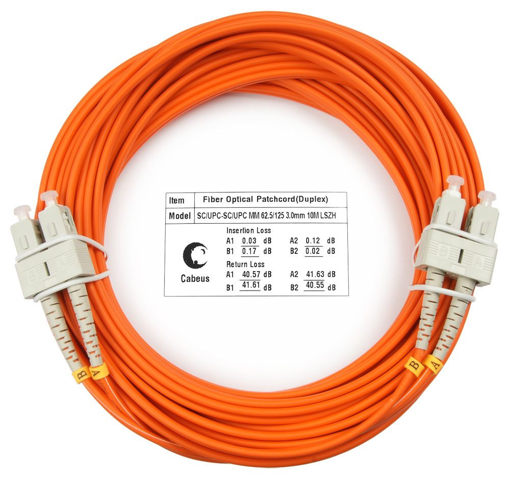 Оптический патч-корд SC-SC Cabeus FOP-62-SC-SC-10M