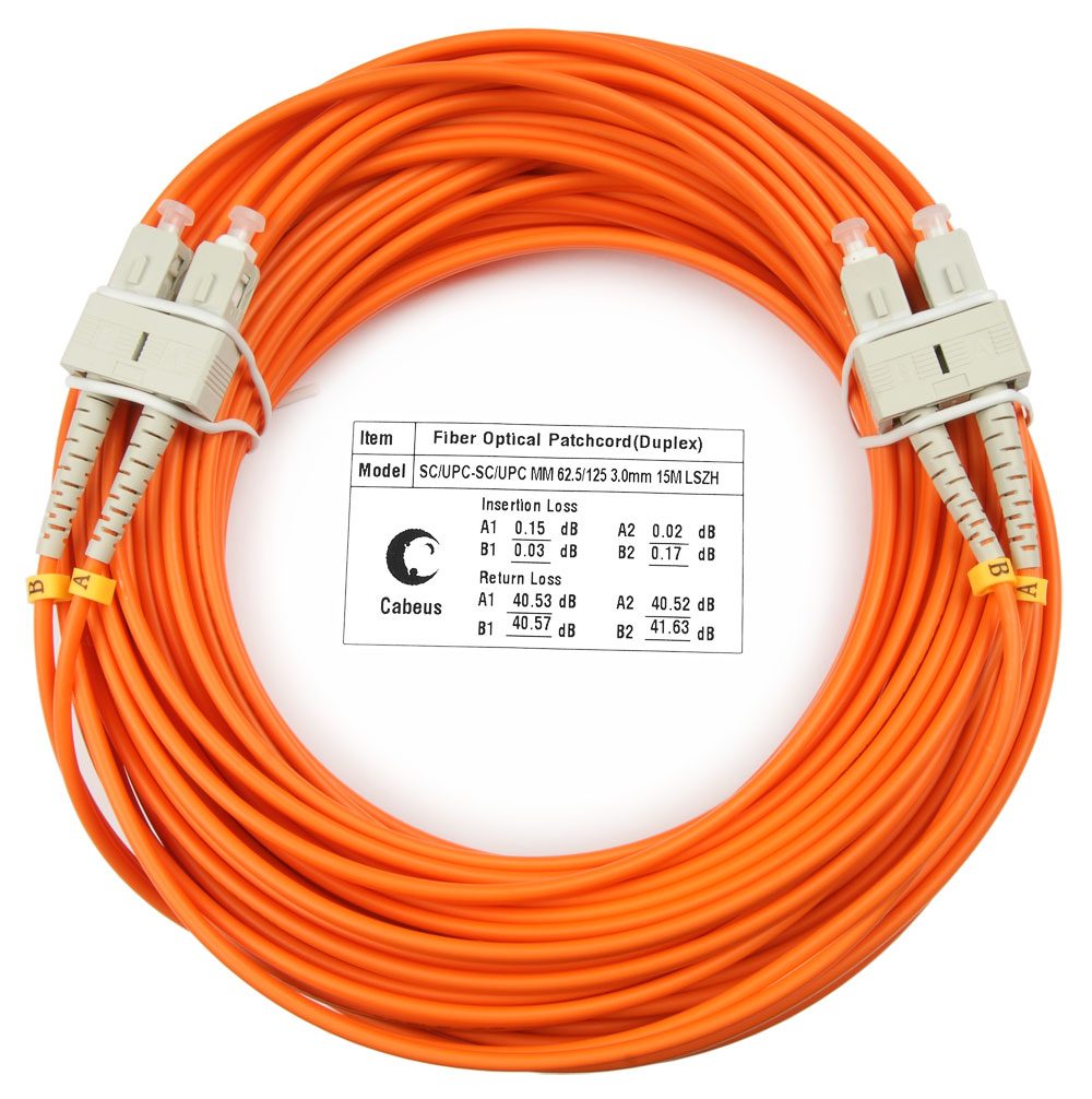 Оптический патч-корд SC-SC Cabeus FOP-62-SC-SC-25M