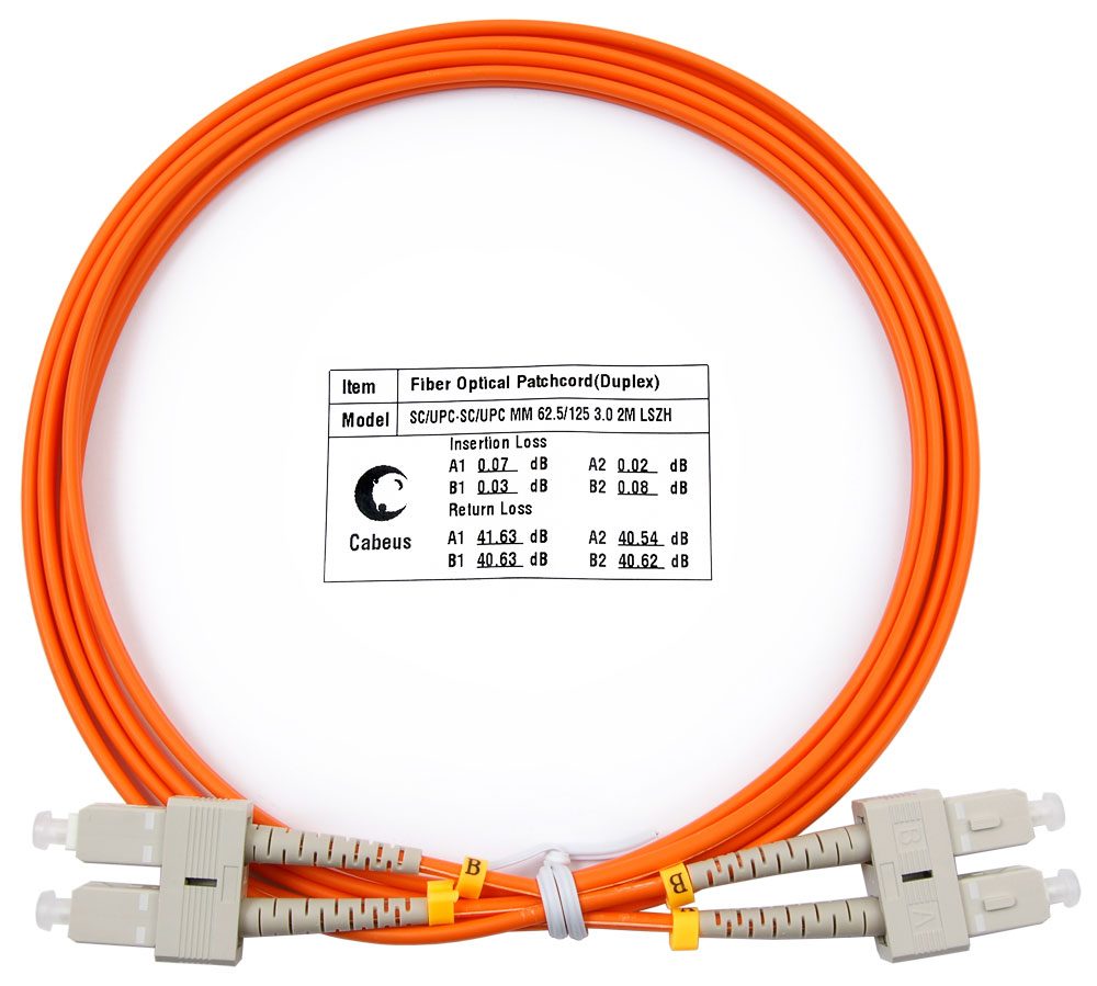 Оптический патч-корд SC-SC Cabeus FOP-62-SC-SC-2M