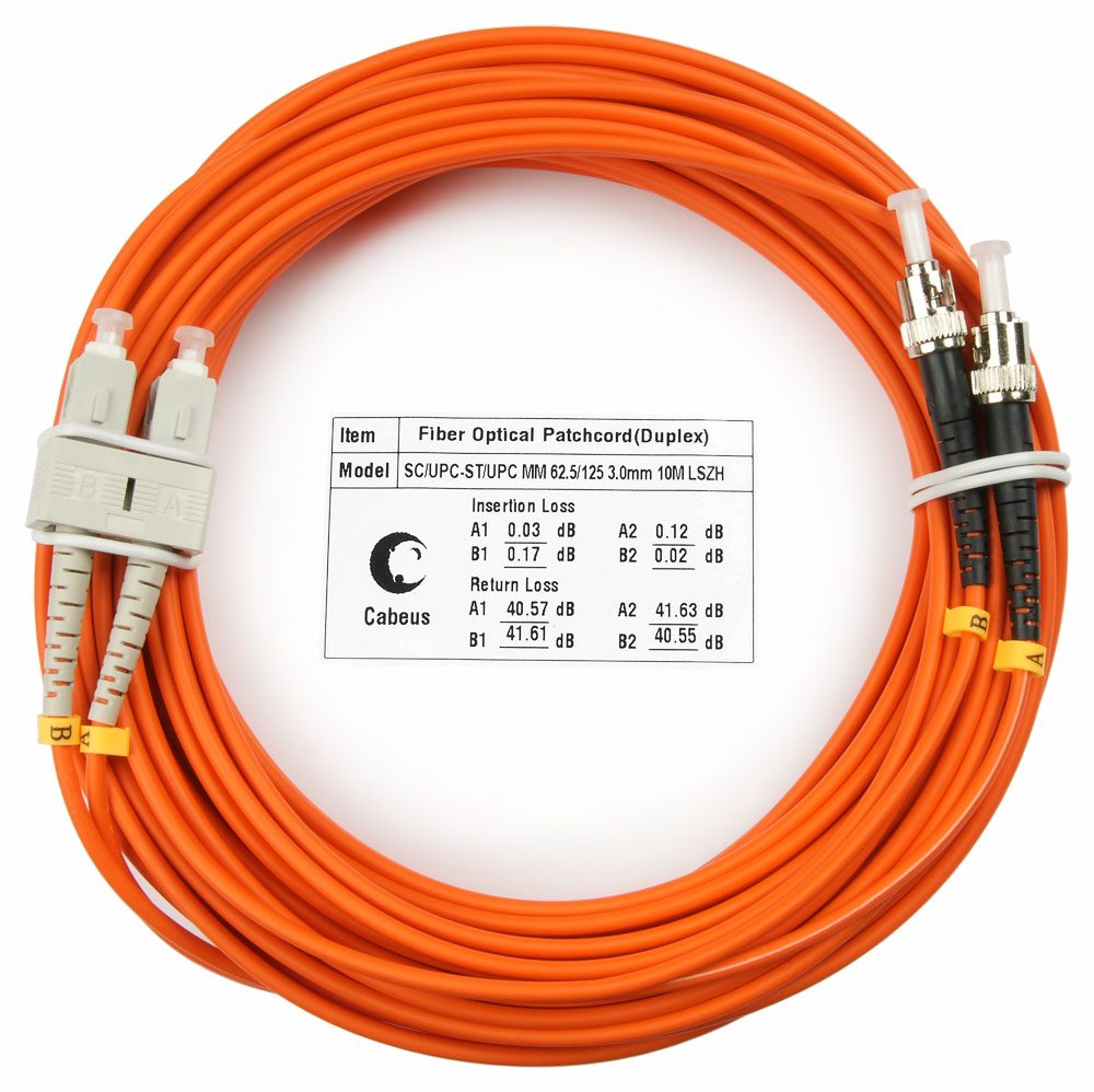 Оптический патч-корд SC-ST Cabeus FOP-62-SC-ST-15M