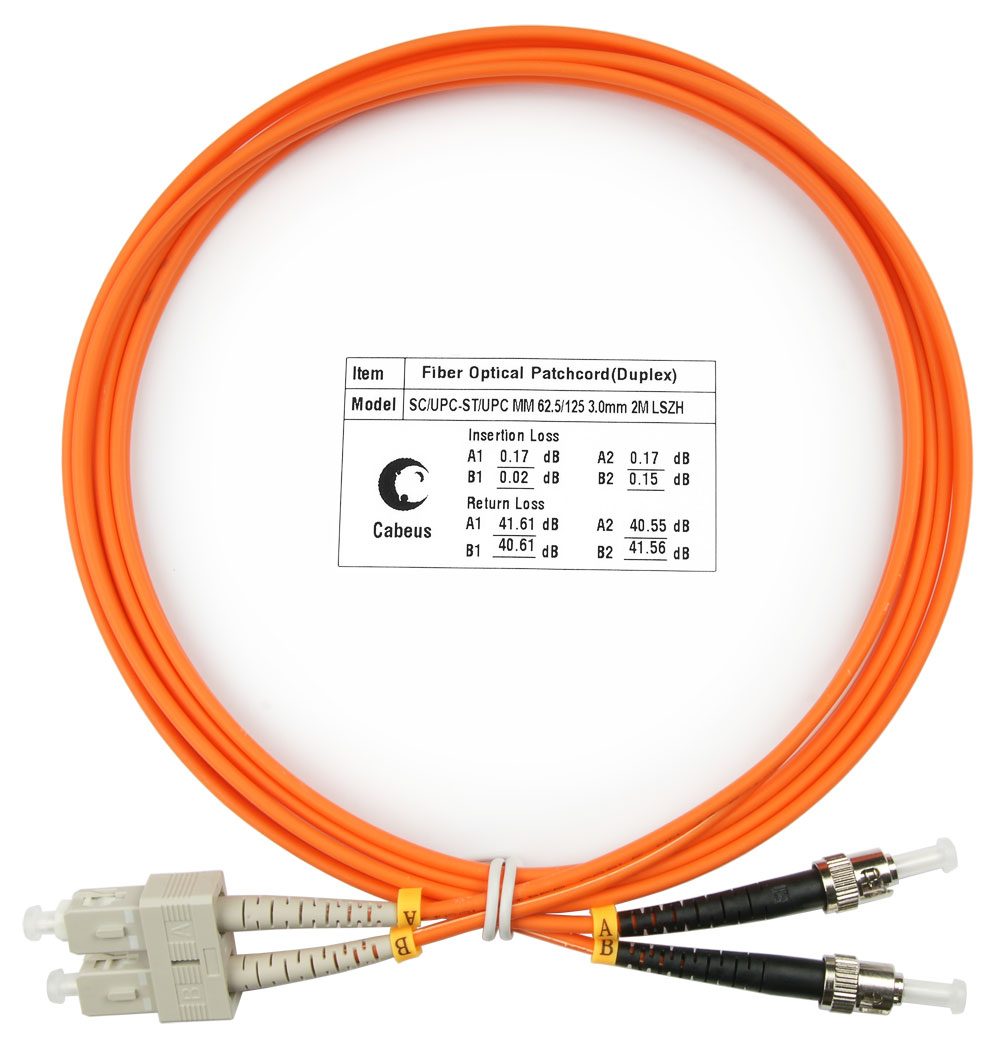 Оптический патч-корд duplex Cabeus FOP-62-SC-ST-2M
