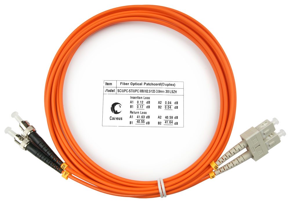 Оптический патч-корд SC-ST Cabeus FOP-62-SC-ST-3M