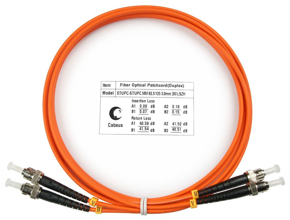 Оптический патч-корд ST-ST Cabeus FOP-62-ST-ST-2M