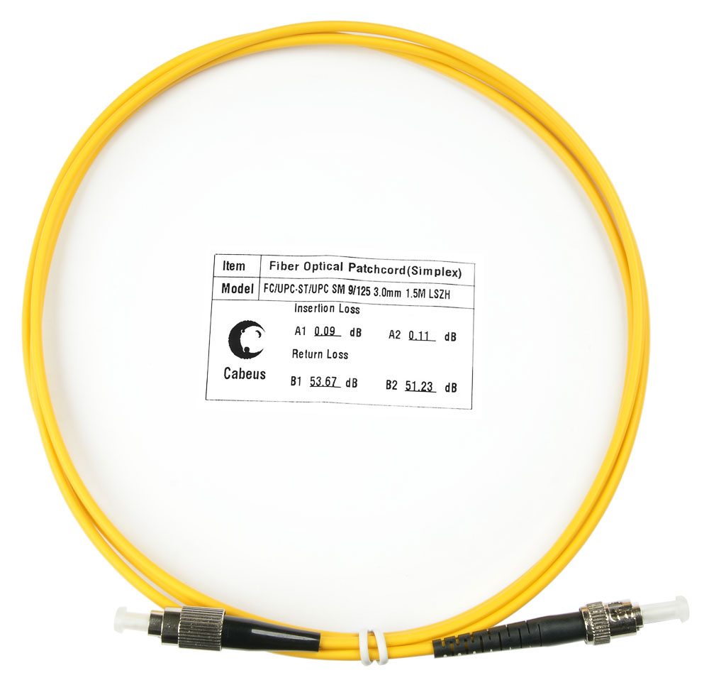 Оптический патч-корд Cabeus FOP(S)-9-FC-ST-1,5M