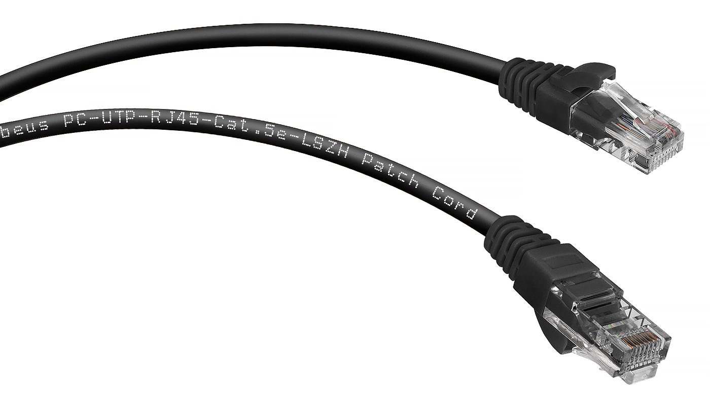 Патч-корд Cabeus PC-UTP-RJ45-CAT.5E-3M-BK-LSZH
