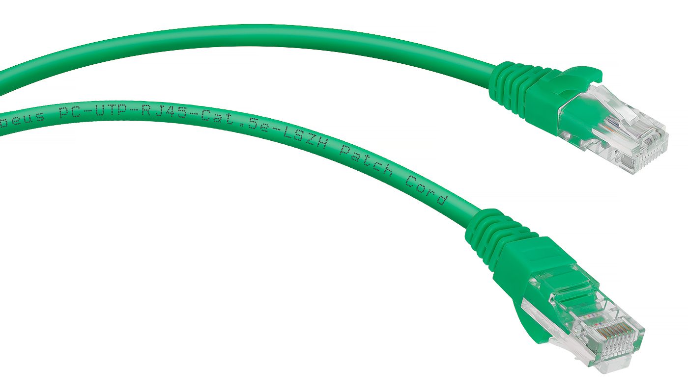 Патч-корд Cabeus PC-UTP-RJ45-CAT.5E-5M-GN-LSZH