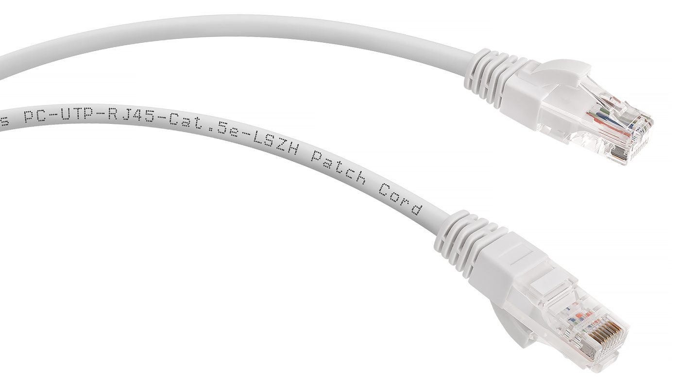 Патч-корд Cabeus PC-UTP-RJ45-CAT.5E-5M-WH-LSZH