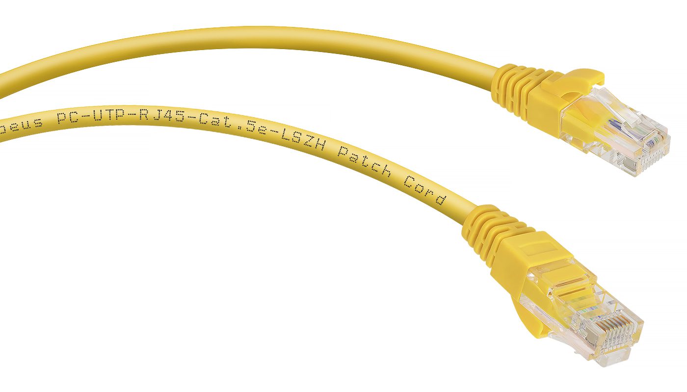 Патч-корд Cabeus PC-UTP-RJ45-CAT.5E-5M-YL-LSZH