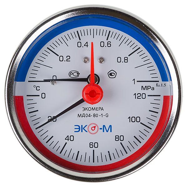 Термоманометр Экомера МД04-80-G-1МПА-120-L-60-ОИ