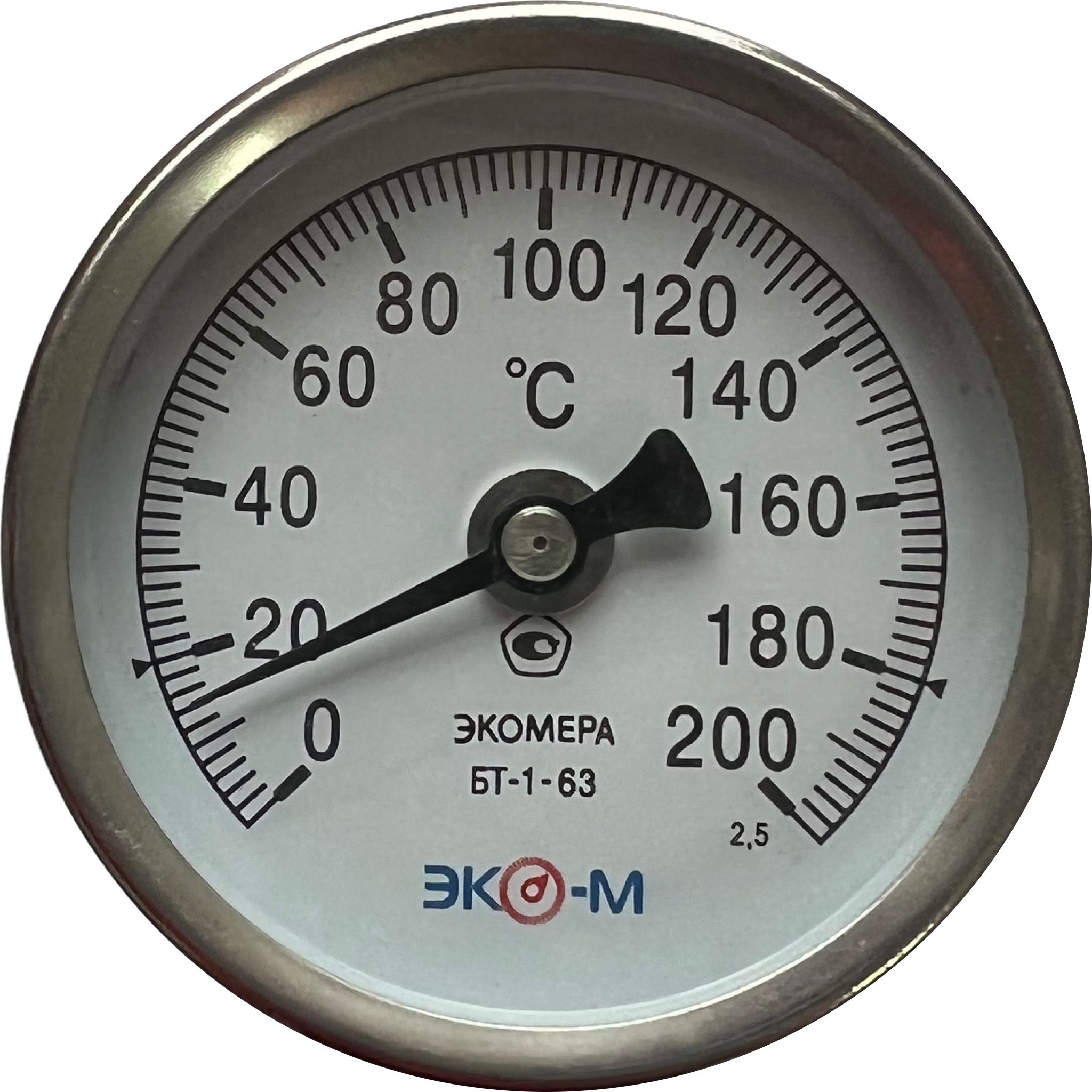 Термометр биметаллический Экомера БТ-1-63-200С-L60