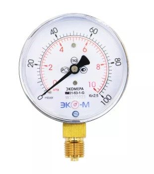 Манометр КМВ-100мм Экомера КМВ-100-G-(-60...60)КПА