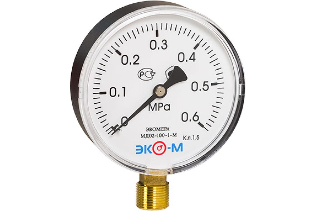 Манометр радиальный Экомера МД02-100-М-0,6МПА-ЭИ