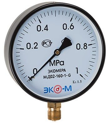 Манометр МД02-160мм Экомера МД02-160-М-2,5МПА