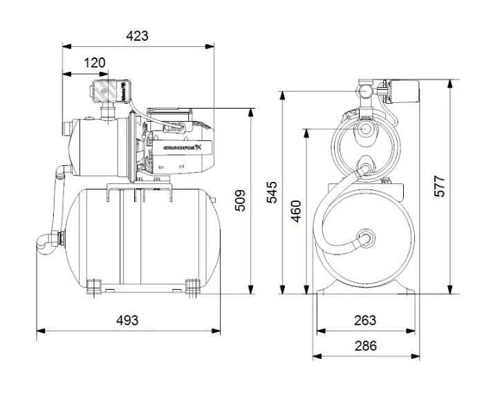 Фото Насосная станция Grundfos JP 5-48 PT-H 1x230V 50Hz 1,5m SCHUKO HU 2
