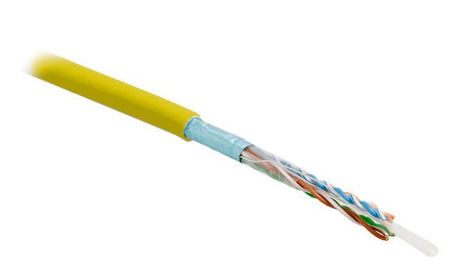 Кабель витая Hyperline UUTP4-C6-S23-IN-PVC-YL-305