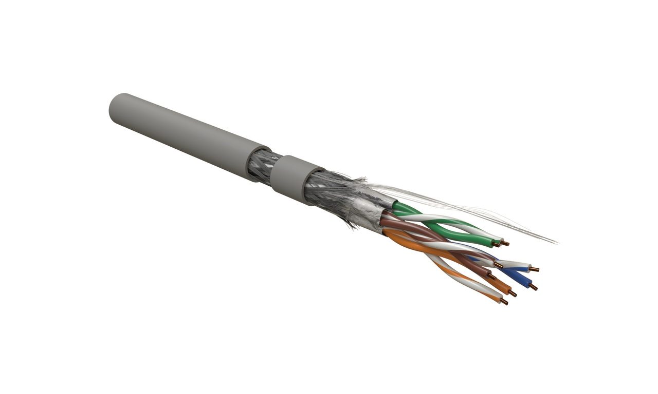 Кабель витая Hyperline SFTP4-C7-S23-IN-LSZH-GY-500