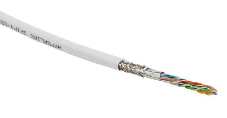 (305 м) Hyperline SFUTP4-C5E-S24-IN-LSZH-WH-305