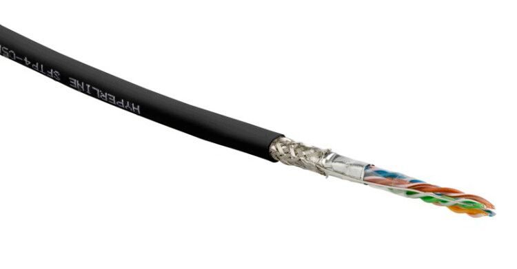 (305 м) Hyperline SFUTP4-C5E-S24-IN-PVC-BK-305
