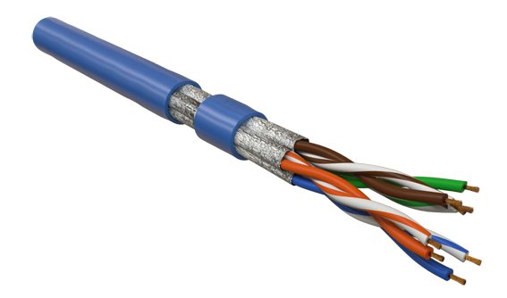 Кабель витая Hyperline UFTP4-C6-S23-IN-LSZH-BL-500