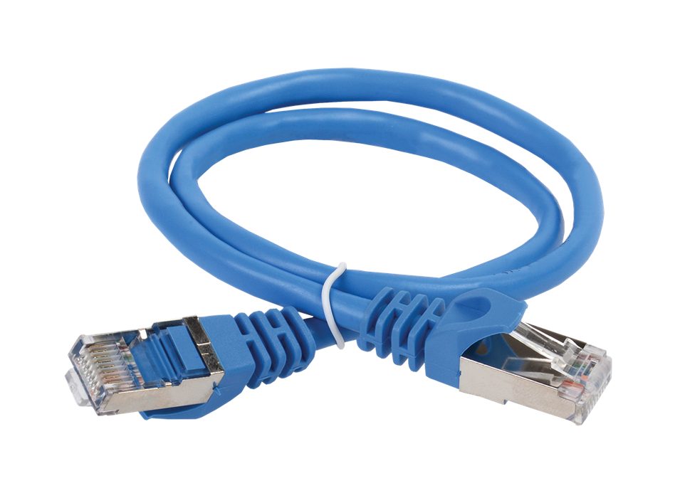 Патч-корд категория 5е FTP 1 метр IEK PC03-C5EF-1M