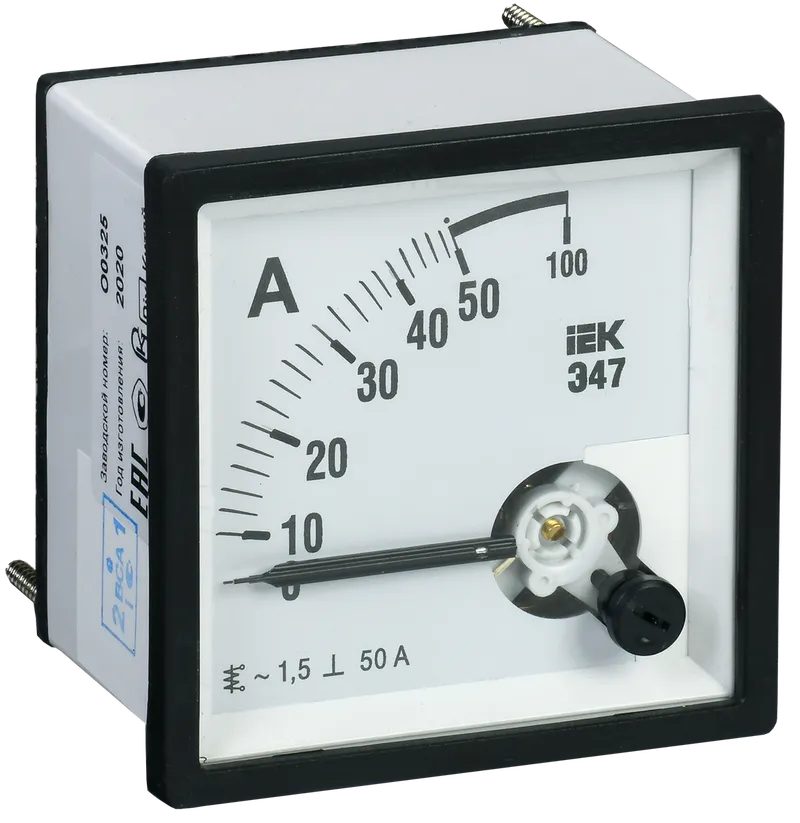 Амперметр Э47 96х96мм 50А кл. IEK IPA20-6-0050-E