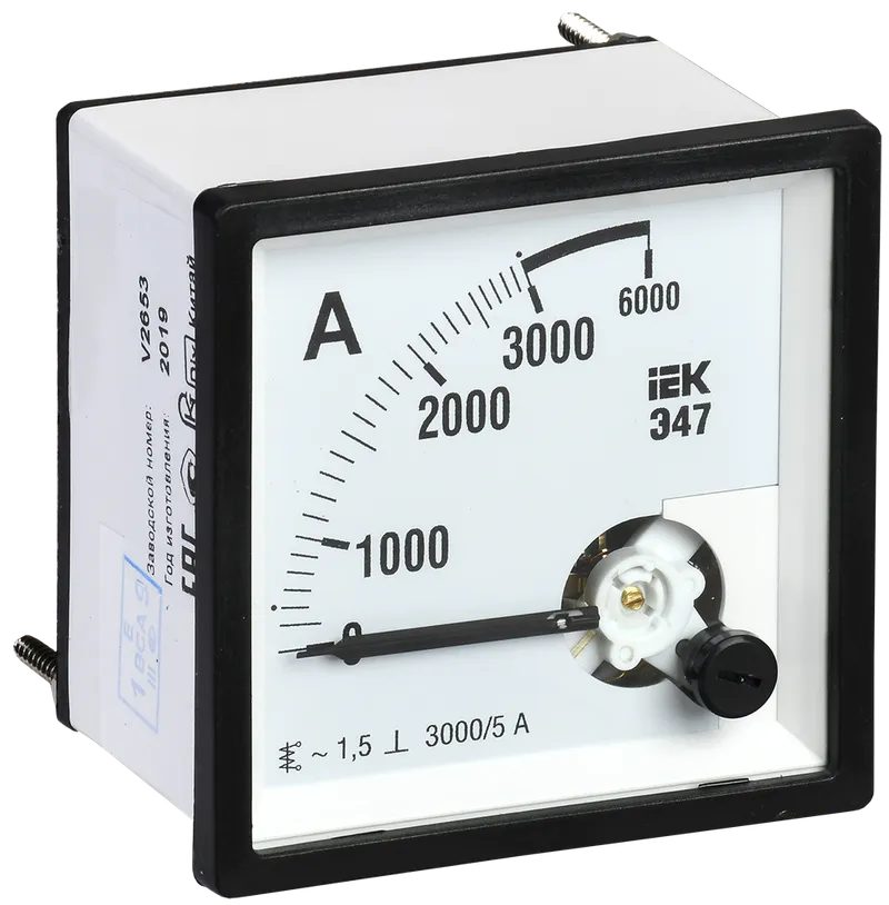 Амперметр Э47 96х96мм 3000/5А IEK IPA20-6-3000-E