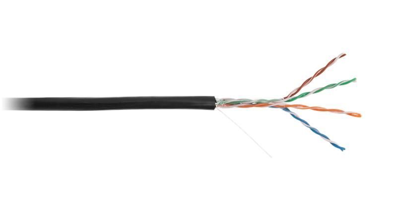 Кабель U/UTP 4 пары NETLAN CCA-UU004-5E-PE-BK