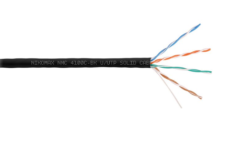 Кабель U/UTP 4 пары, Кат.5e NIKOMAX NMC 4100C-BK