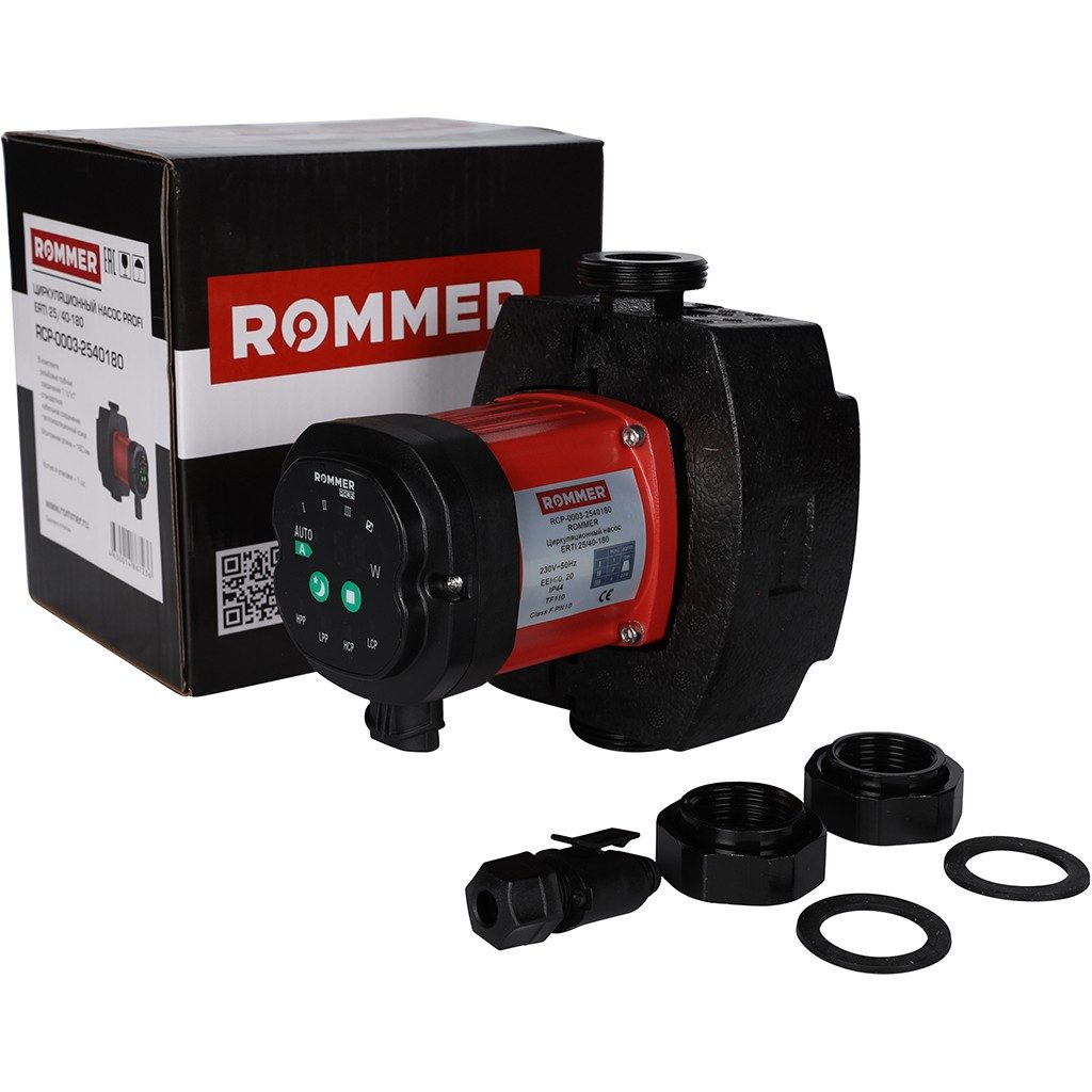 Фото Циркуляционный насос ROMMER ERTI 25/40-180 с гайками и теплоизоляцией 1