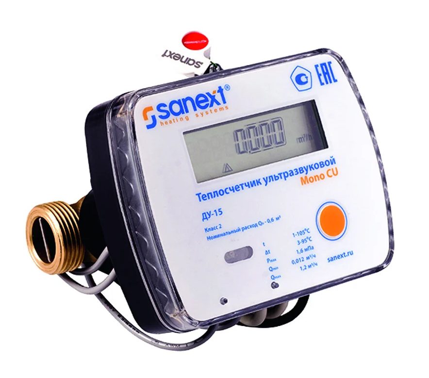 Теплосчетчик Mono CU Ду 15 мм 0,6 м3/ч Sanext 5752