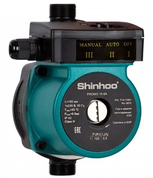 Циркуляционный насос PROMO 15-9A SHINHOO 71411001