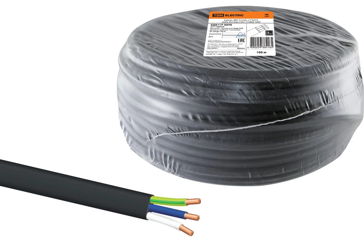 Кабель ВВГ-П нг(А)-LS TDM ELECTRIC SQ0117-0076