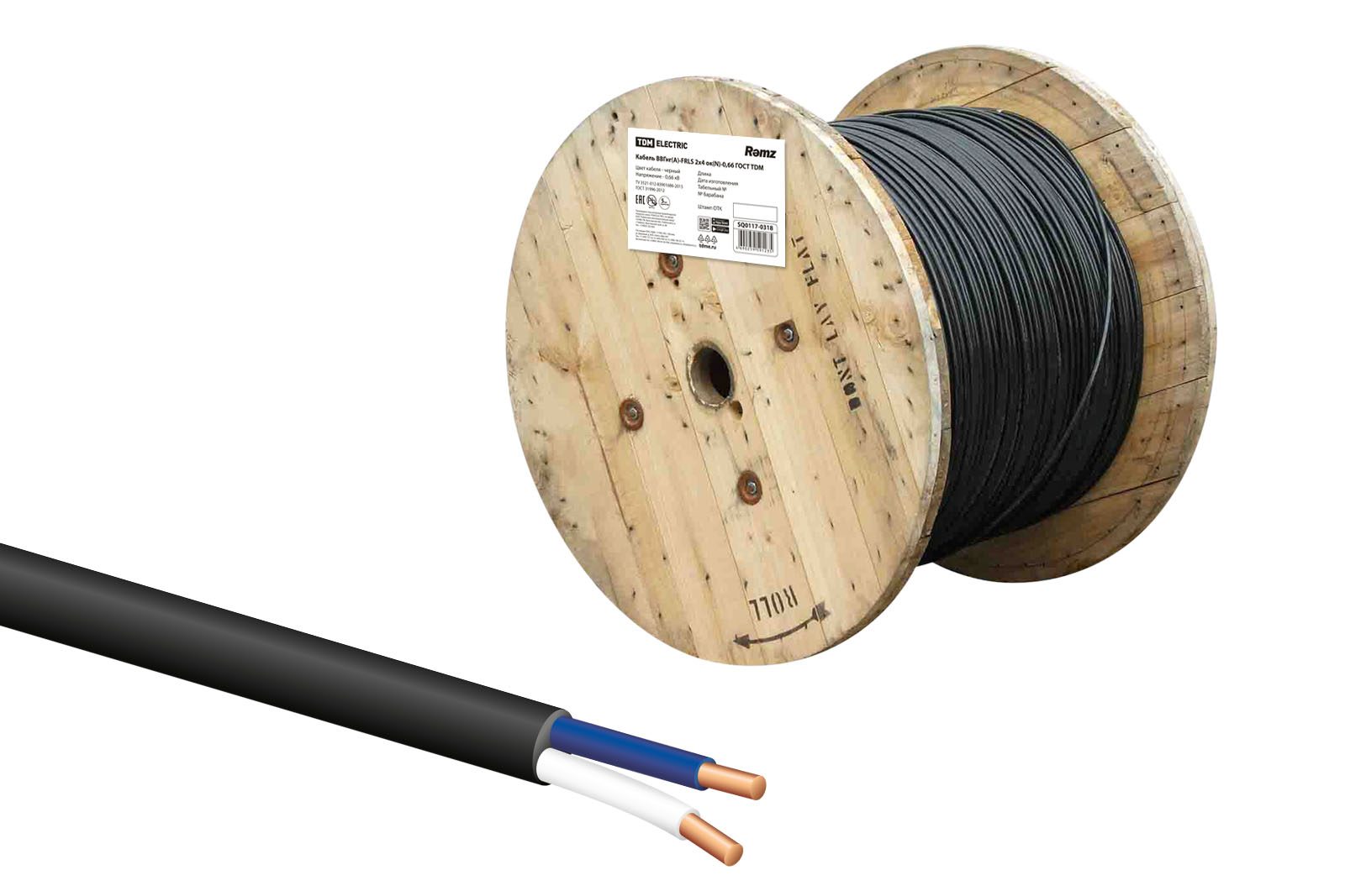 Кабель ВВГнг(А)-FRLS 2х4 TDM ELECTRIC SQ0117-0318