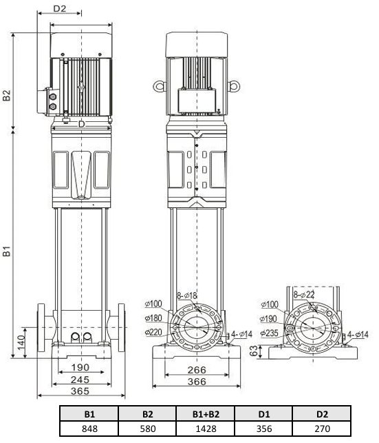 Фото Многоступенчатый насос WELLMIX CV 90- 3-0-HQCV (3х380В, 22.0кВт, IE3) 2