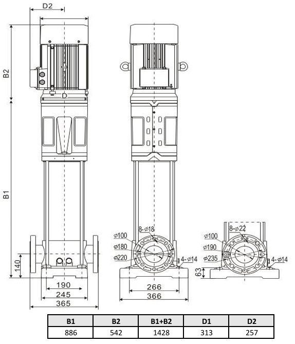 Фото Многоступенчатый насос WELLMIX CV 64- 4-2-HQCV (3х380В, 18.5кВт, IE3) 2