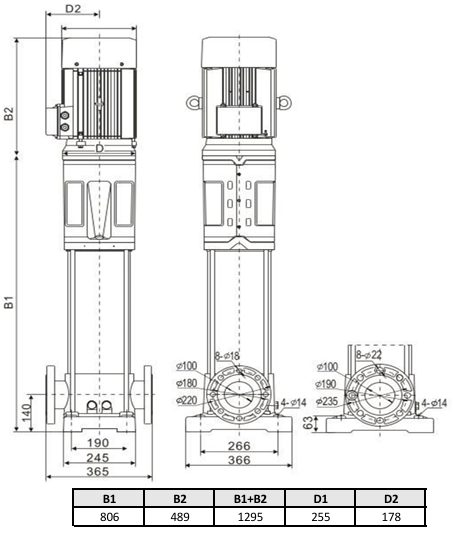 Фото Многоступенчатый насос WELLMIX CV 64-3-1-HQCV (3х380В, 15.0кВт, IE3) 2