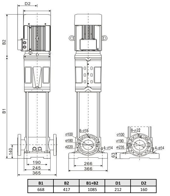 Фото Многоступенчатый насос WELLMIX CV 64-2-2-HQCV (3х380В, 7.5кВт, IE3) 2