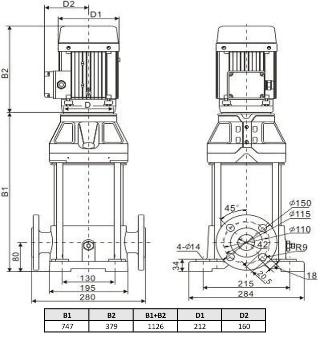 Фото Многоступенчатый насос WELLMIX CV 10-14-0-HQCV (3х380В, 5.5кВт, IE3) 2