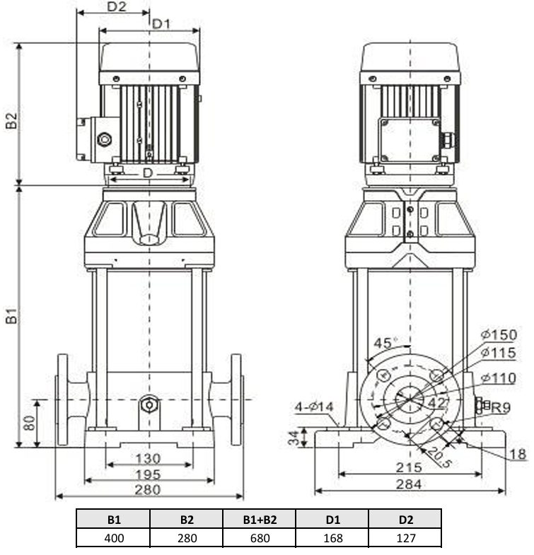 Фото Многоступенчатый насос WELLMIX CV 10- 4-0-HQCV (3х380В, 1.5кВт, IE3) 2