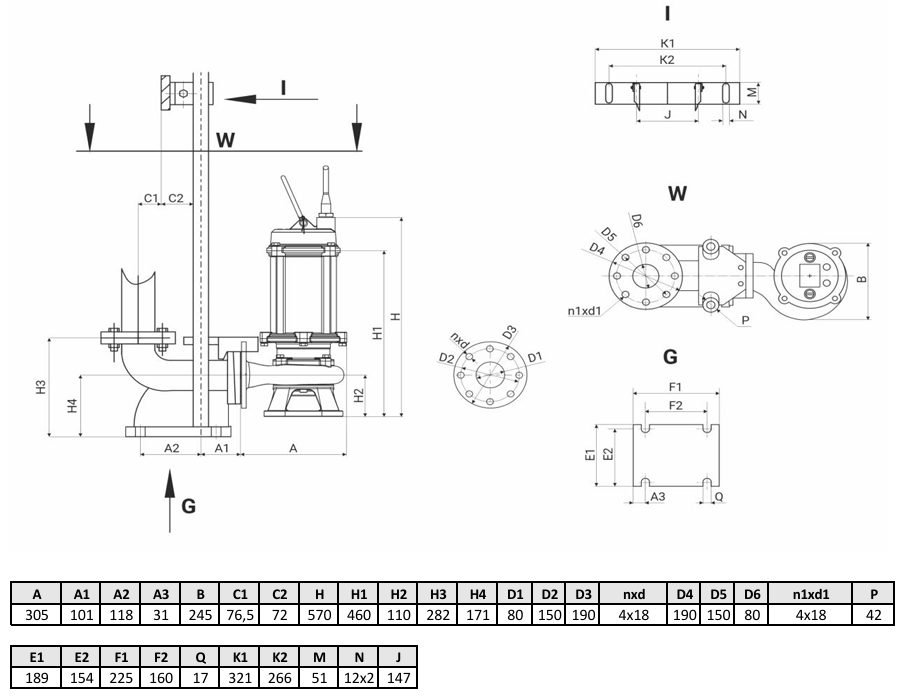 Фото Канализационный насос WELLMIX 80WQ2-50-20-5.5/2_380V 2